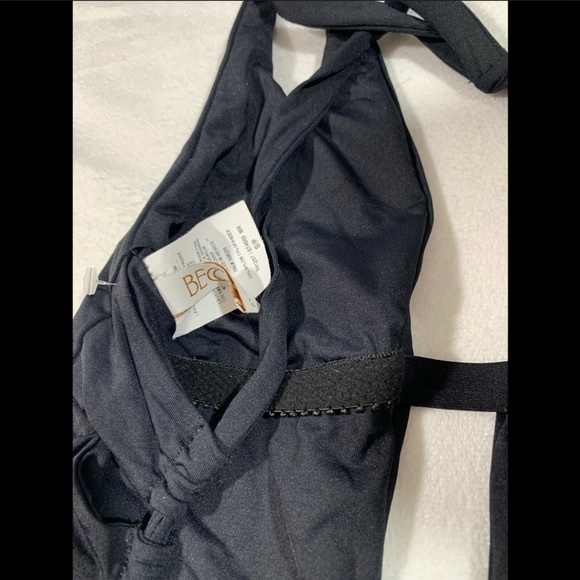 NEW $118 BECCA Split Strap Tie Back One-Piece Swimsuit in Black [ Small ]‎ - Picture 8 of 8